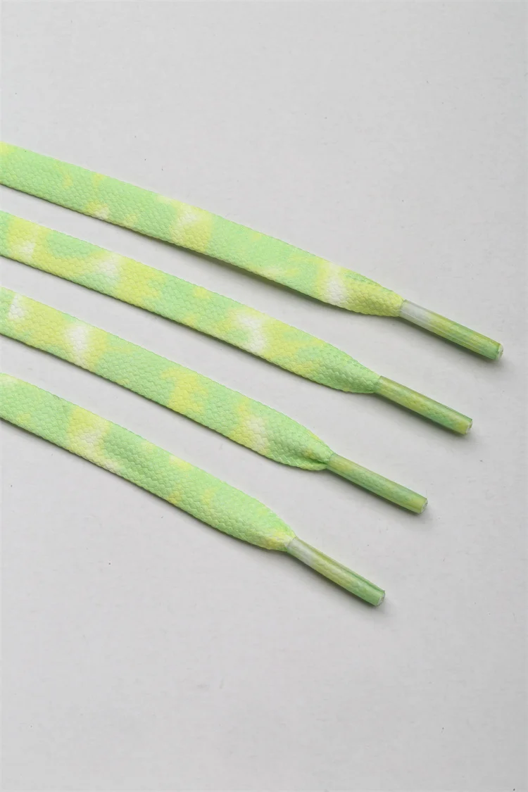 2022  Flat weave Double thickness wear resi elastic camouflage print shoelaces rainbow shoe laces