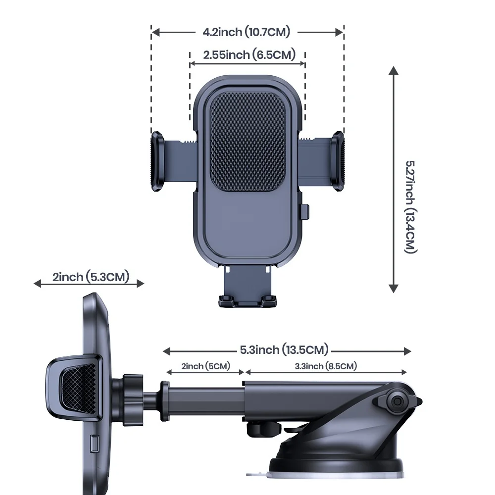 New Trending Flexible Car Windshield Dashboard Strong Sticky Suction Cup Mobile Phone Holders Bracket Car Phone Holder