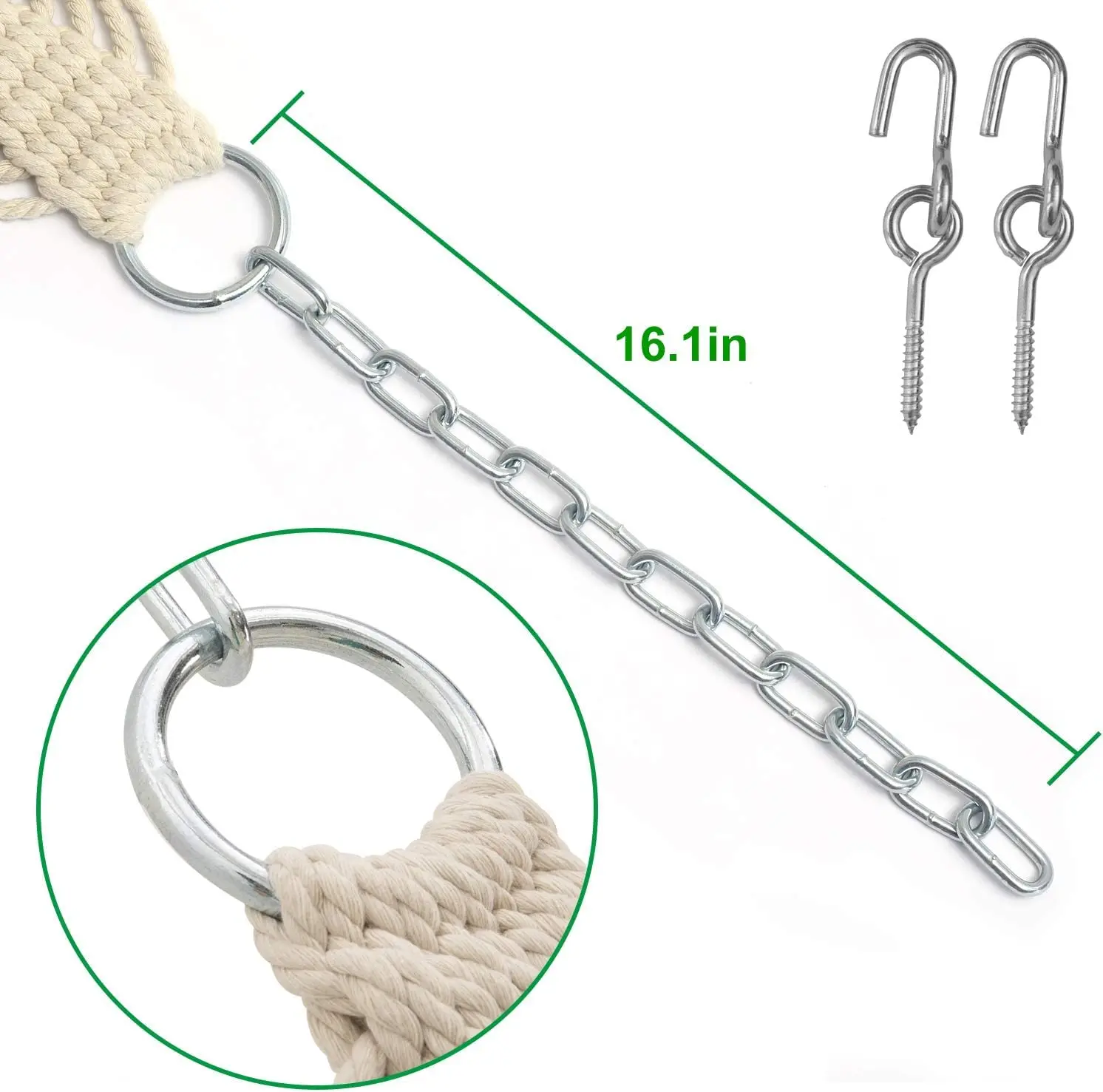 Wholesale Prices Traditional Cotton Rope Outdoor Hammock Hammock Swing with Chain and Hooks