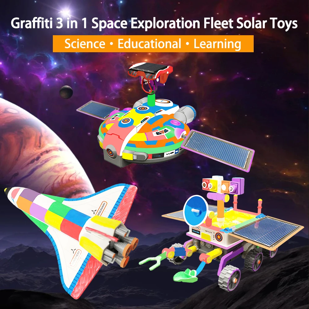 Сборные игрушки для самостоятельной сборки на солнечных батареях игрушечный автомобиль 3-в-1 с картиной функция интеллигентая (ый) робот