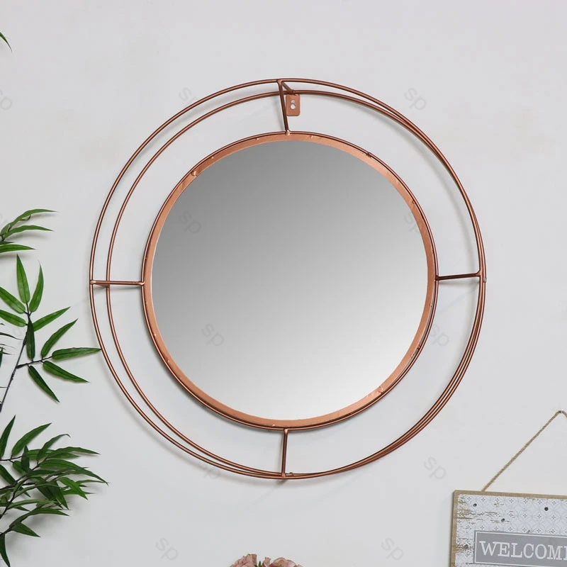 Mirror wall OEM large Luxury Gold Metal Glass Decorative wall Mirror For Living Room Decoration