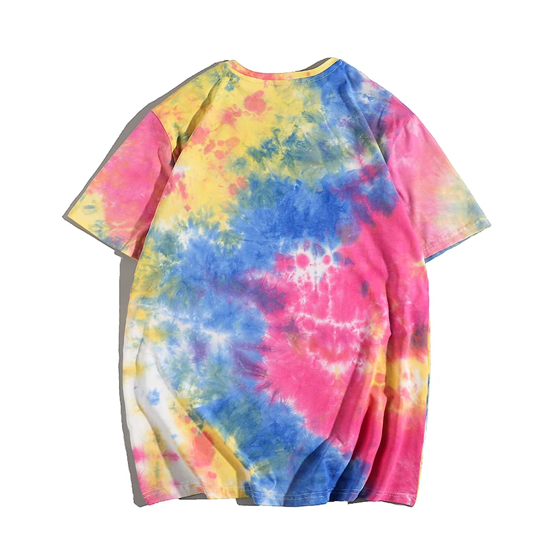 High Quality Unisex tee Plain 100% Cotton Short-Sleeved Tie-dye T-shirt Plus Size T-shirts