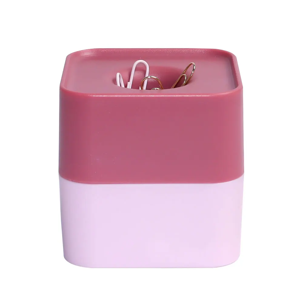
Новейшая квадратная коробка для хранения, розовый пластиковый органайзер, магнитная коробка с зажимами 