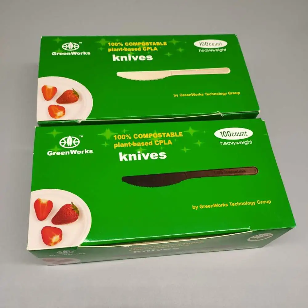 
Wholesale Disposable Degradable Flatware dinnerware sets 100% Biodegradable CPLA 7 inches knife cutlery 