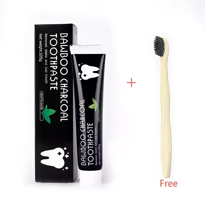 Natural Teeth Whitening Active Bamboo Charcoal Toothpaste Stain Removal Tooth Paste  Organic With Free Bamboo Toothbrush