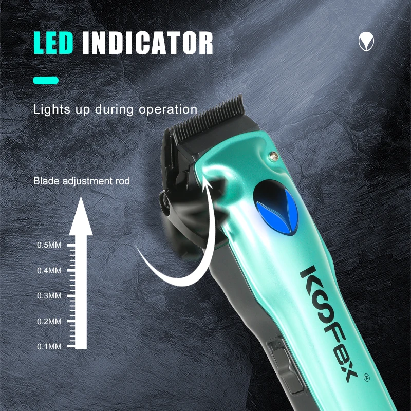 KooFex Custom Logo Barber Machine Professional Salon DLC Graphite Blade BLDC Hair Clipper