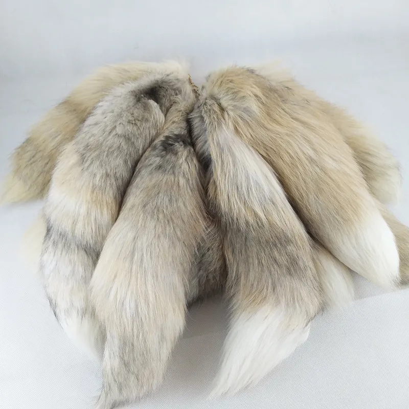 Large Real Tanned Silver Fox Fur Key chain Red Fox Fur Tails Key ring  Golden Fox Fur Tail