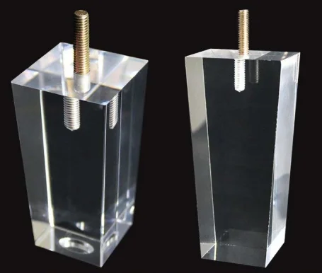 Пользовательские прозрачные глянцевые Сменные ножки для мебели, акриловые ножки для скамьи