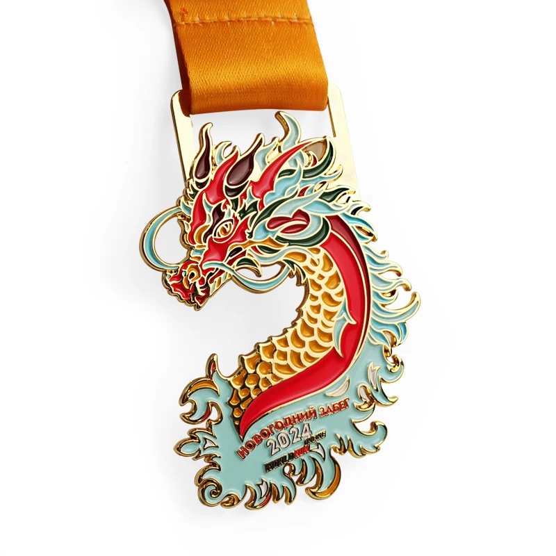 Custom souvenir engraved medals dragon zinc alloy award medals medallion metal dragon medal