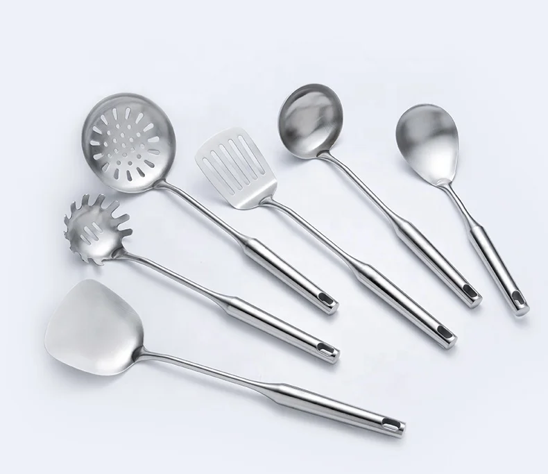 Stainless steel kitchen spatula shovel spoon rice spoon set spoon spatula 6 piece cookware set hot kitchen gadgets