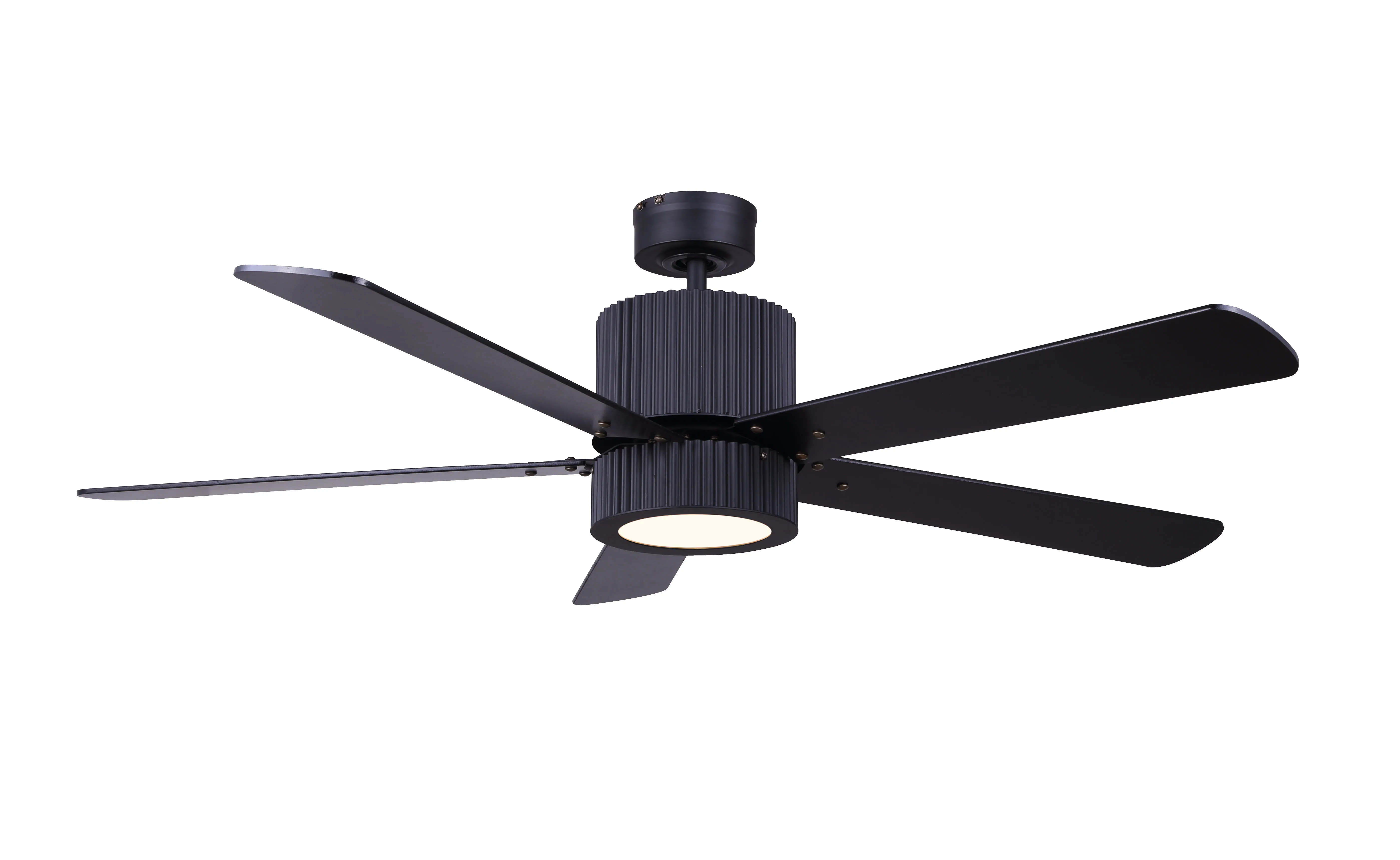52 inch Modern Air Cooling Fan Home Decorative Matt-Black/ORB LED Ceiling fan with 5 Plywood Blades, include Wall Control