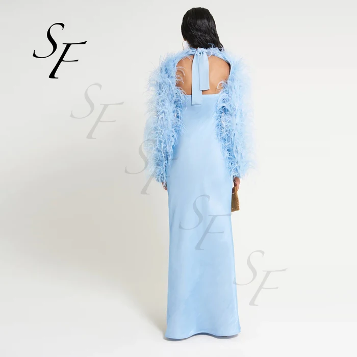 Star Fashion Natural High Quality Winter Thick Warm New Pink Color Ostrich Feather Jacket Ladies Feather Coat