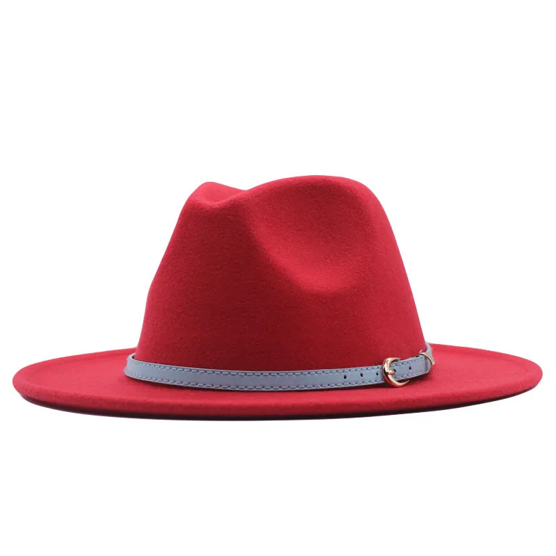 Wide Brim Flat Top Hat Formal Fashion Autumn And Winter New Black Woolen Hat Wholesale