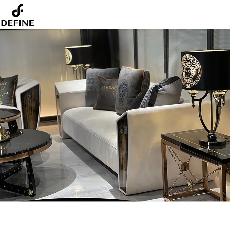 Factory Direct Supply Modern Living Room Furniture Couch 4 seater linen sofa for home furniture