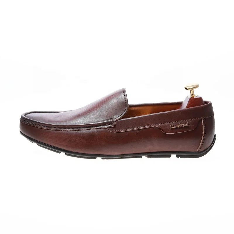 New men penny loafers Italian leather business shoes with retro soles loafers shoes for men