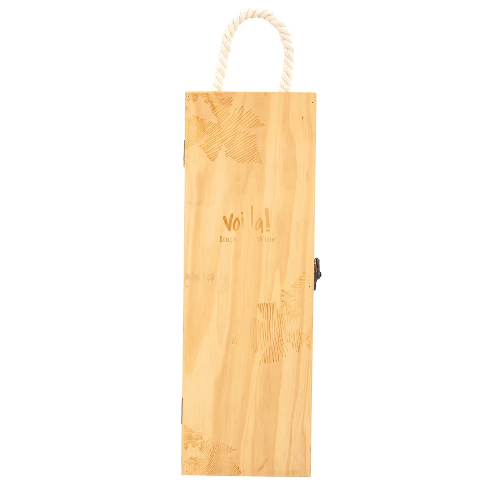 Недорогая НЕОБРАБОТАННАЯ коробка для вина из сосны для напитков и алкогольных напитков