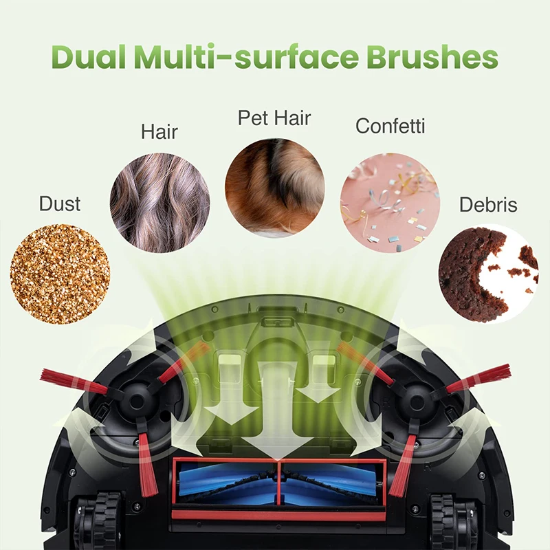 Smart Floor Robotic Wet And Dry Vacuum Cleaner Auto Intelligent Powerful Robot Vacuum Cleaner With Brushes