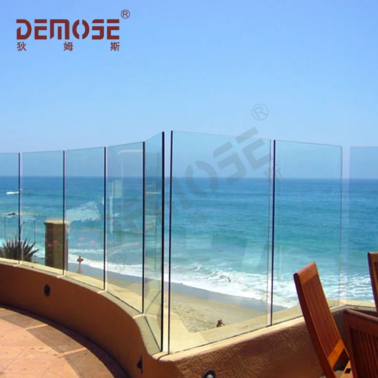 balcony aluminum u channel railing outdoor frameless railing with tempered glass stainless steel balustrade for railing