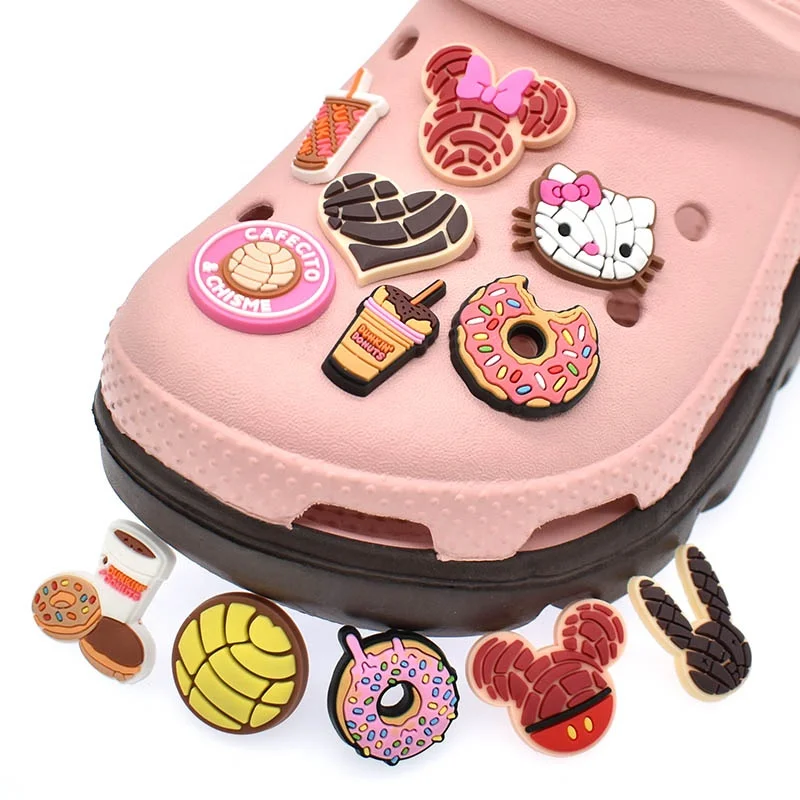 Popular Mexican Food Concha Croc Charms Concha Fashion Charms for Kids croc shoe charms mickey concha