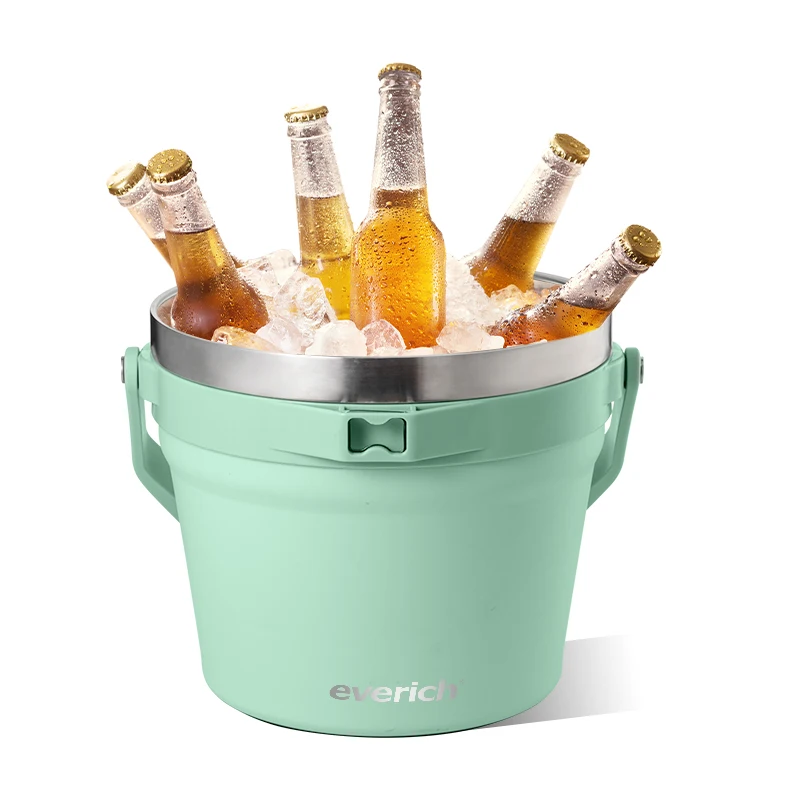 7L Stainless Steel Drink Cooler Portable Beverage Cooler  for Camping, Beach, Parties