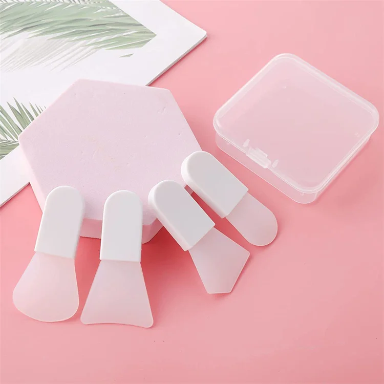 4pcs Portable Beauty Tools set Silicone Mini Makeup Spatula Face Mask Applicator Brushes for face cream