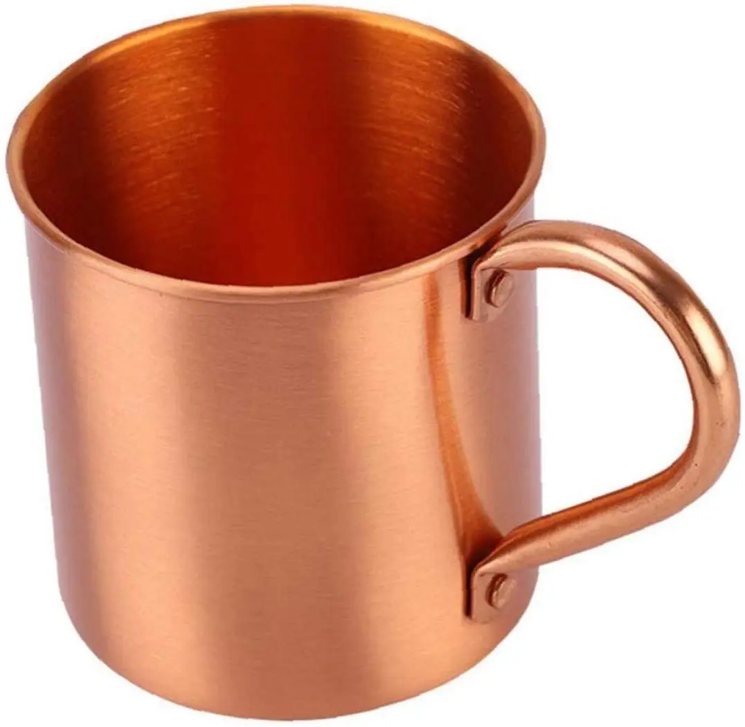 Cocktail Cups Copper Moscow Mule Mugs Stainless Steel with Dimple Finish Hollow Handle