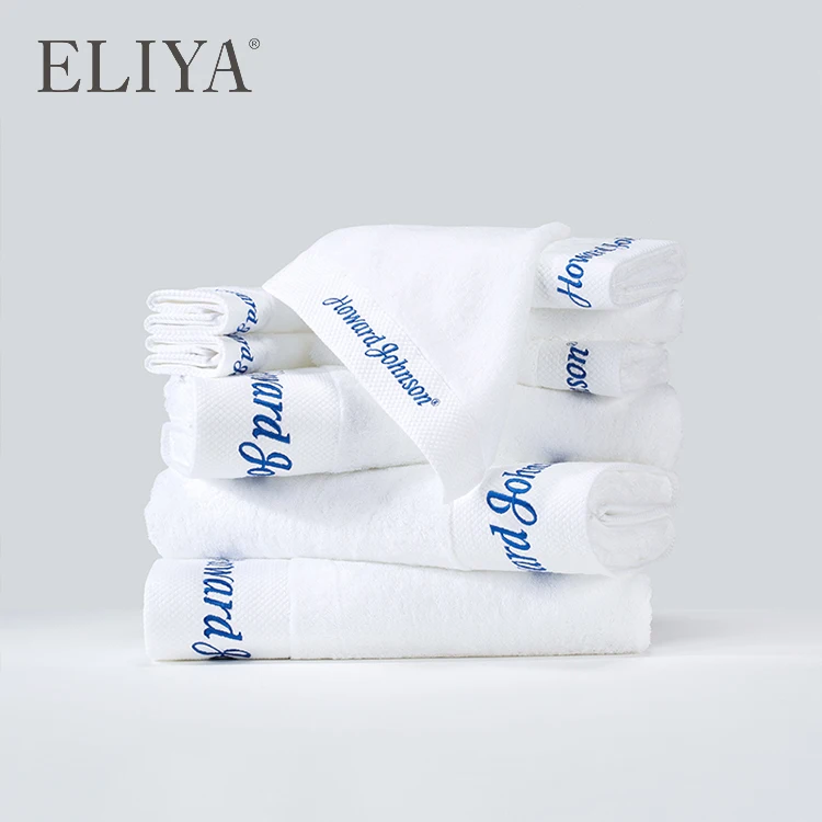 ELIYA Hotel Custom Towels White 100% Cotton Hand Face Bath Towel Setwith Logo/Embroidery Towel