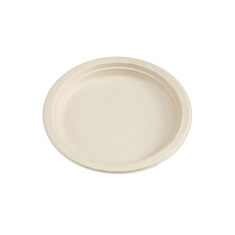 Hot Cheap Take Away Custom Disposable Plates Printed Sugarcane Disposable Plate