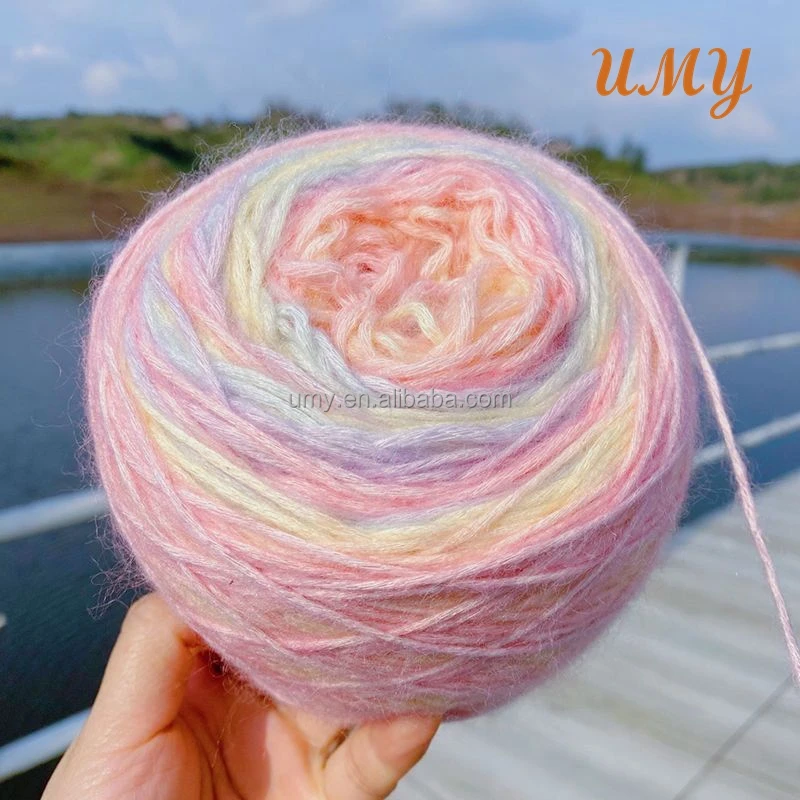 Multicolored Hilo De Tejer Fil A Crocheter Gradient Ombre Knitting Wool Rainbow Chunky Hand Knit Crochet Cake Yarn