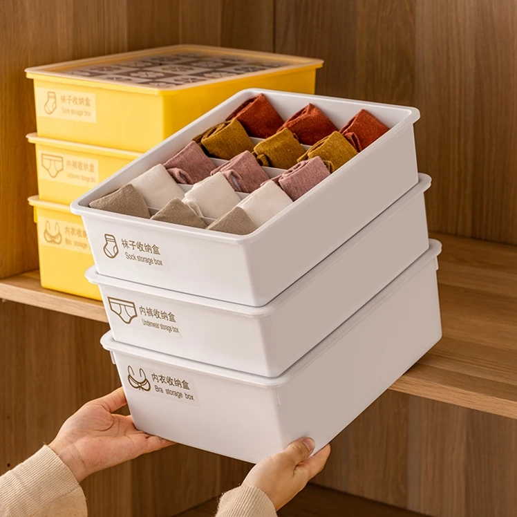 Customized Sock Drawer Organizer Divider Organizer Basket Plastic Underwear Storage Box