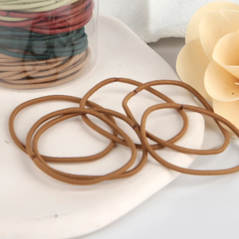 Custom Logo Nylon 100Pcs/Set Hair Ties Set Hair Small Ponytail Holders Elastics Bands For Kids Girls Baby Toddler