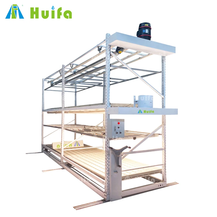 Vertical Farming Solutions High Density Multi-Tier 4x8 Mobile Vertical Grow Rack Systems For Commercial Plants Growers