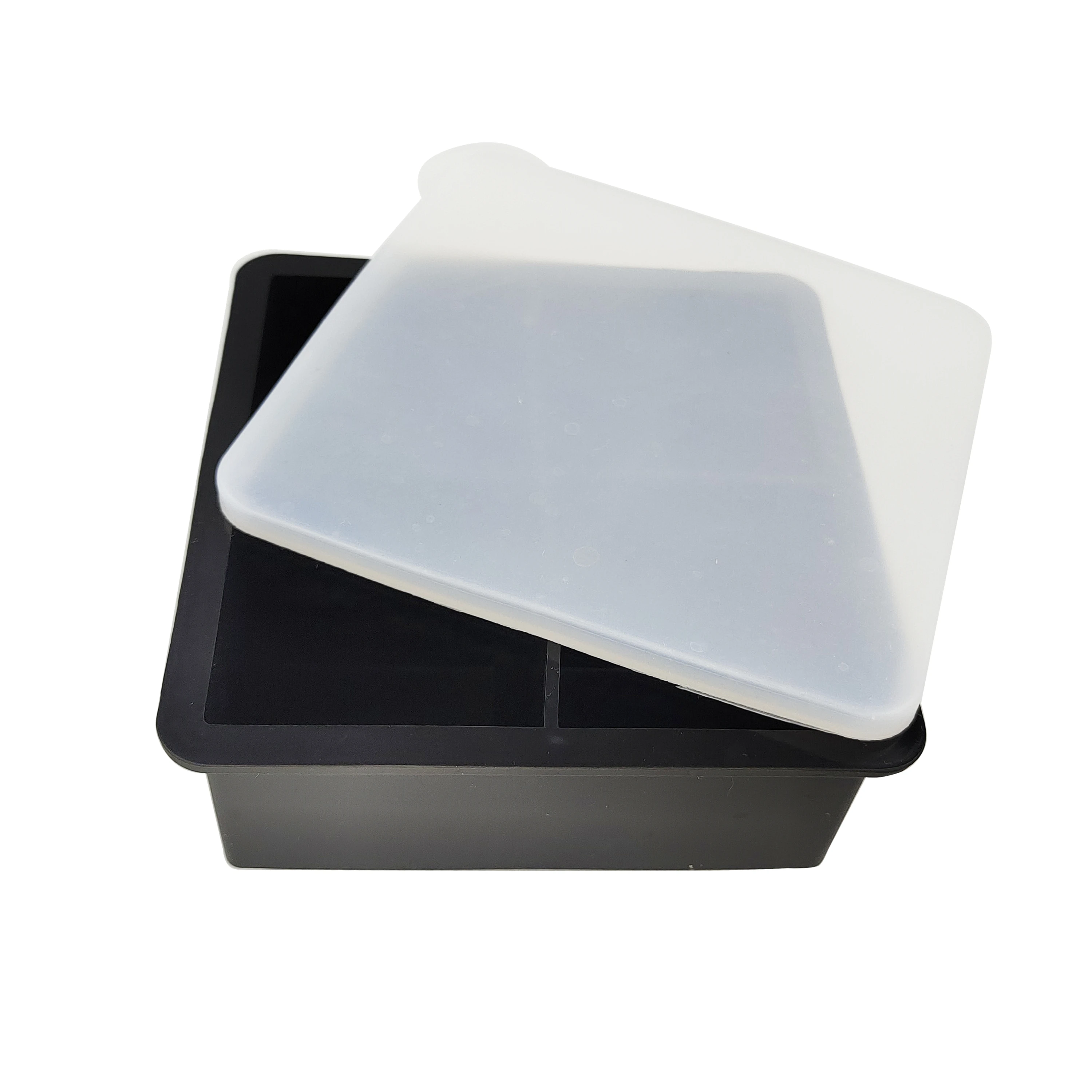 Силиконовая форма для льда с 4 отделениями, силиконовая детская коробка для дополнительного питания, Силиконовый поднос для льда с крышкой