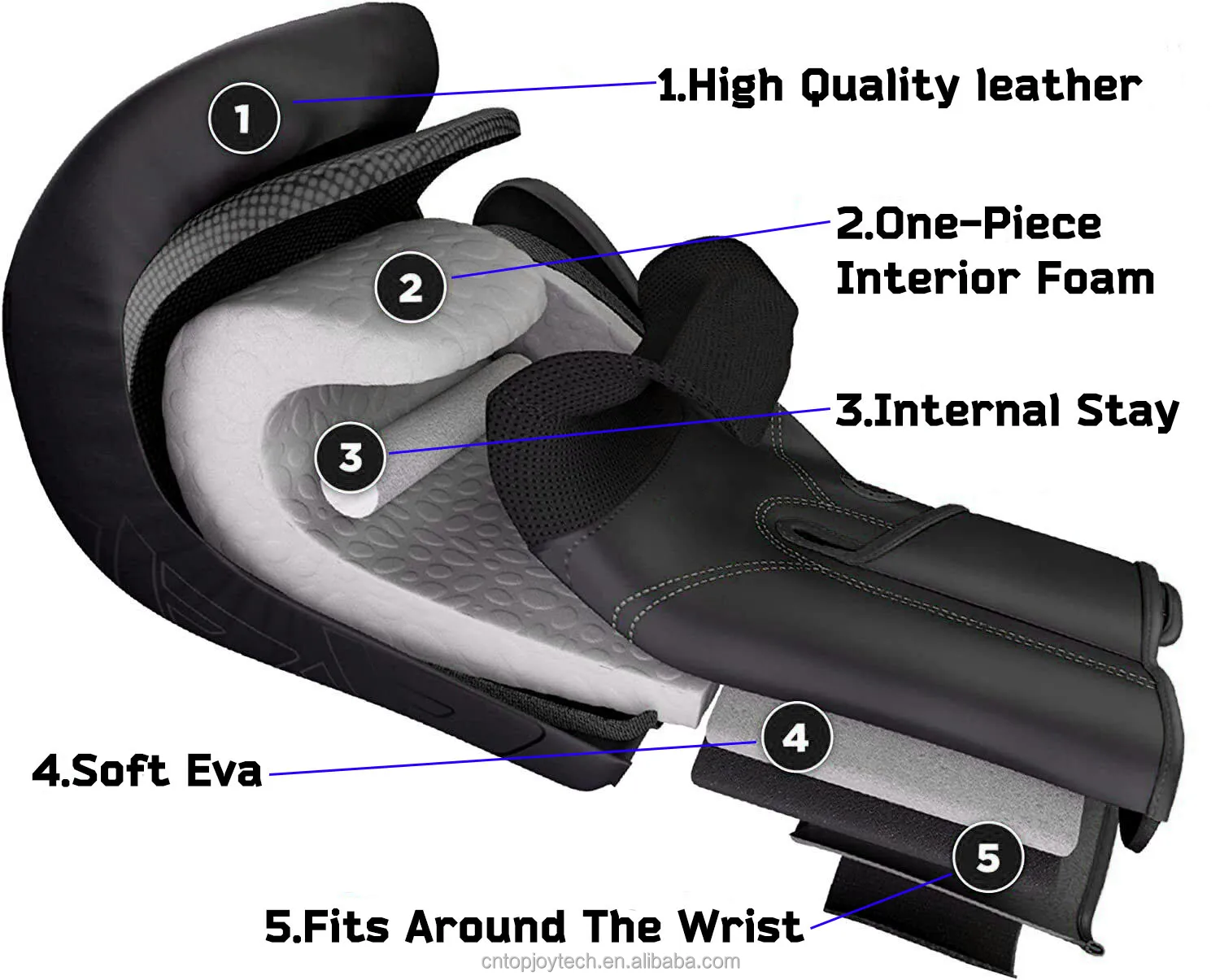 Wear Resistant Custom Color Leather Black 12oz Custom Logo Boxing Training Gloves