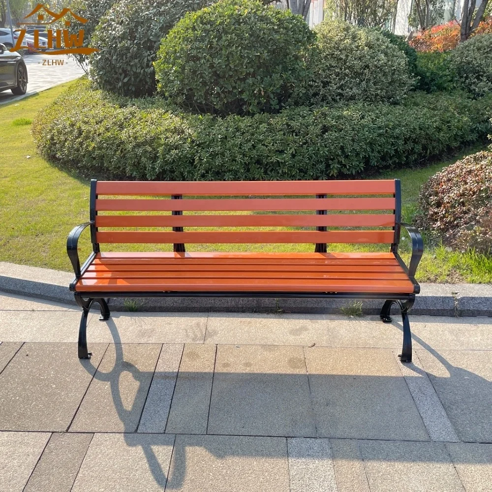 Wooden Garden Bench Waterproof Sun Protection Park Chair Bench Cast Iron/aluminum Wood Durable Factory Cost-effective Outdoor