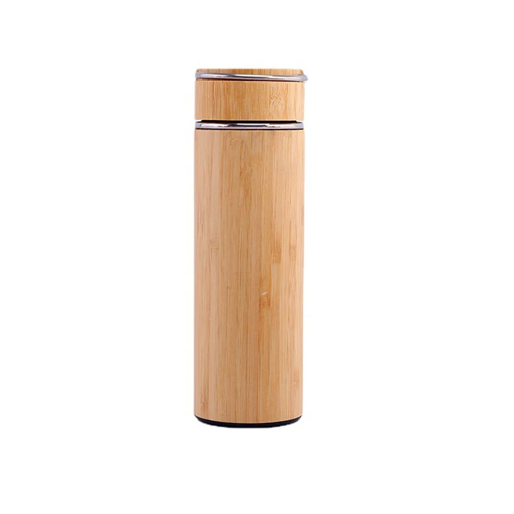 Outdoor Portable Water CupCreative Bamboo Thermos Cup 304 Vacuum Stainless Steel Straight Cup