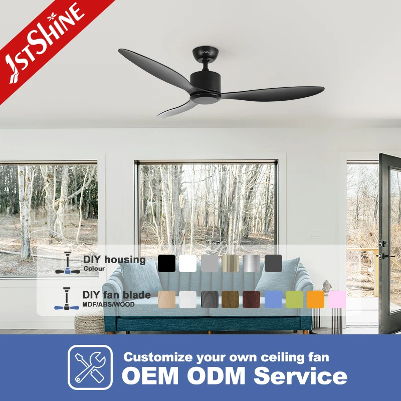 1stshine ceiling fan 52 inch 3 blade wood blades app control black ceiling fan