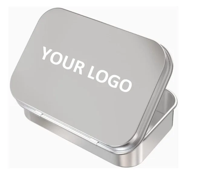 Wholesale Custom Printed Metal Hinged Tin Box Small Rectangular Tin Box for Storage