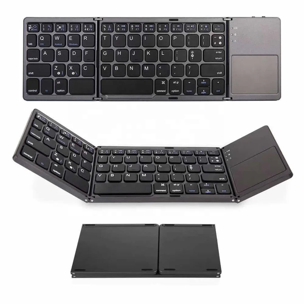 Folding Wireless Keyboard Teclado inalambrico Teclado sem fio Kablosuz klavye Sans fil Clavier B033 with Touchpad