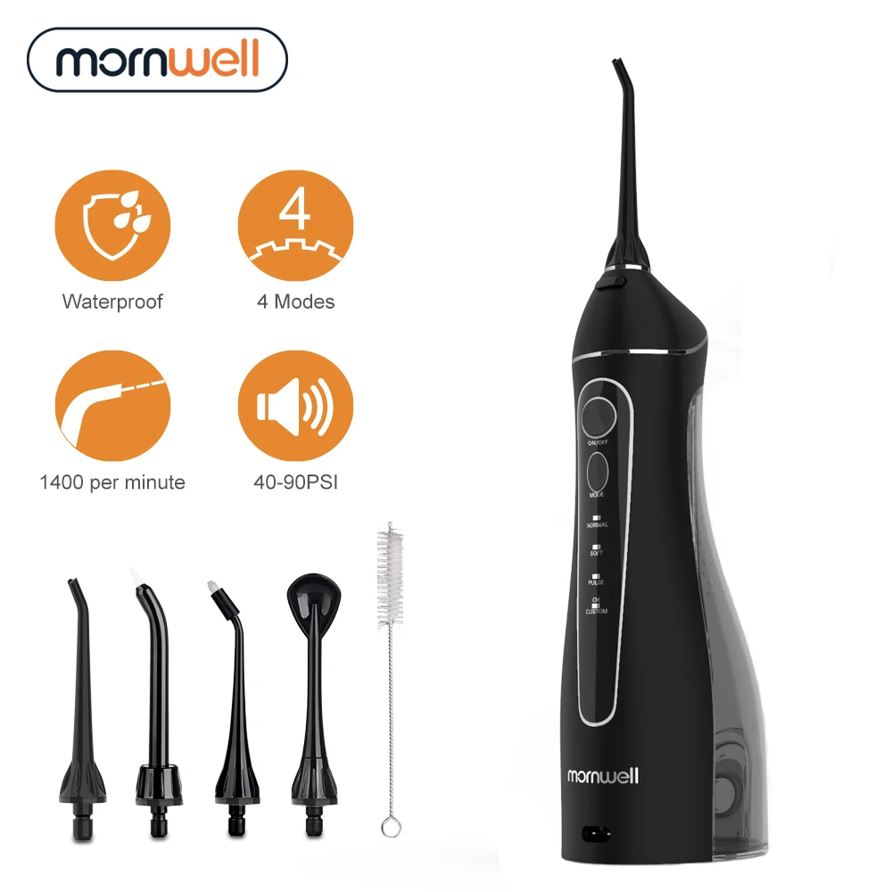 Mornwell Branded Oral Care Deep Cleaning Water Jet Flosser Portable Electric Water Flosser Travel For Teeth Whitening