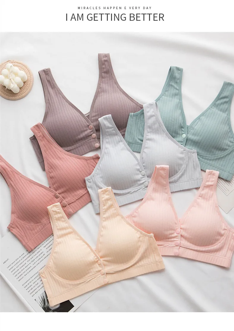Best selling products 2022 soft comfortable wireless cotton Front buckle breastfeeding maternity & nursing bras