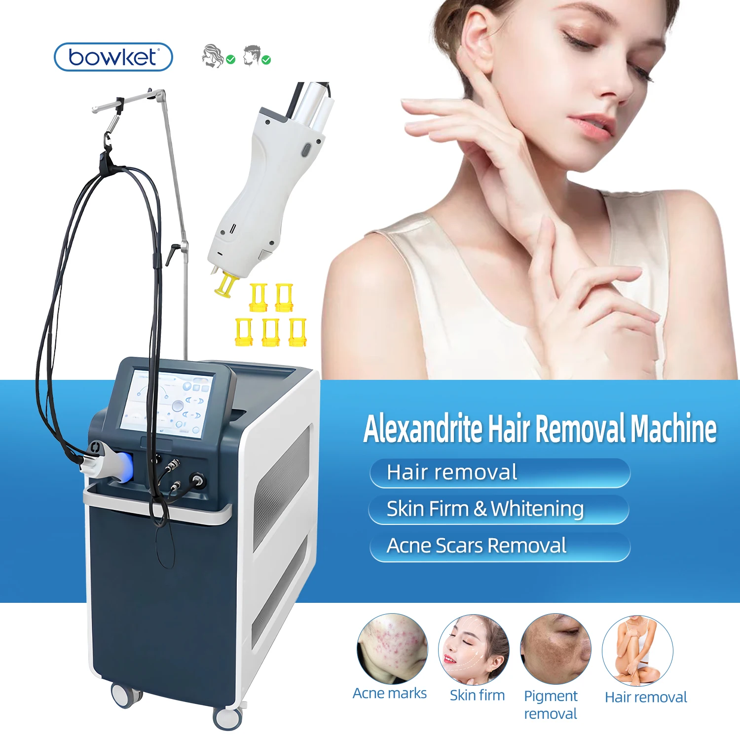 Bowket 2024 1064 ND yag laser  hair removal machine women