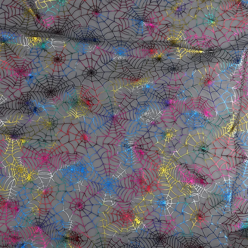 New modern Spider web pattern sequins tulle roll wedding dress stage performance dress lace mesh fabric