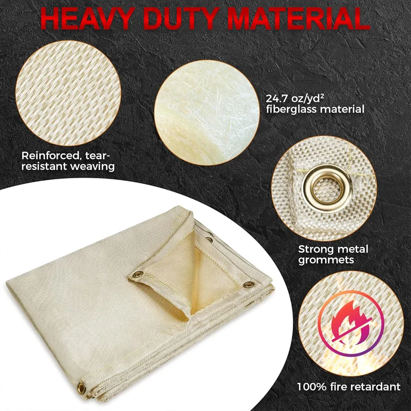 Fire Retardant Fiberglass 4x6 6x6 8x8 ft Welding Blanket for Fireplace BBQ