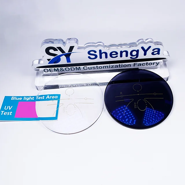 high quality lens factory custom foggy logo package green blue coat 1.56 hmc pgx photo grey blue cut lenses