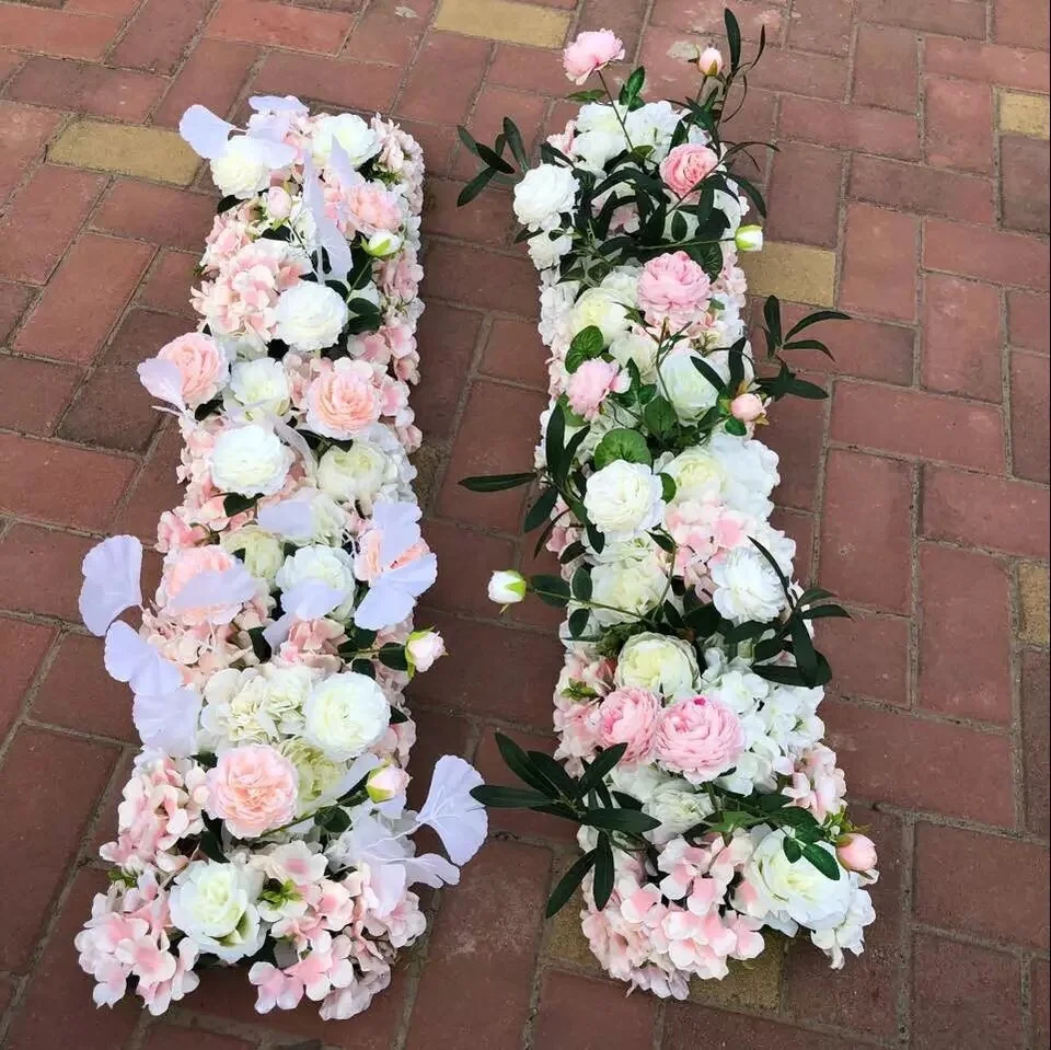 E-1194 Ins Flower Arrangement Centerpiece Artificial Flower Row For Wedding Decor