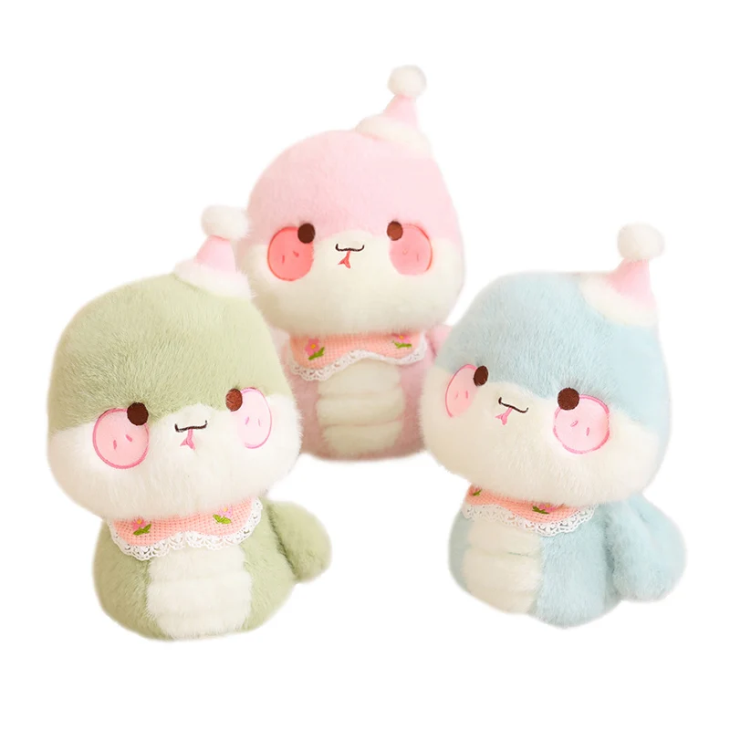 Новое поступление оптовая продажа плюшевая маленькая зеленая змея мягкие животные детские подарки на день рождения для мальчиков и девочек плюшевые куклы-змеи игрушки каваи