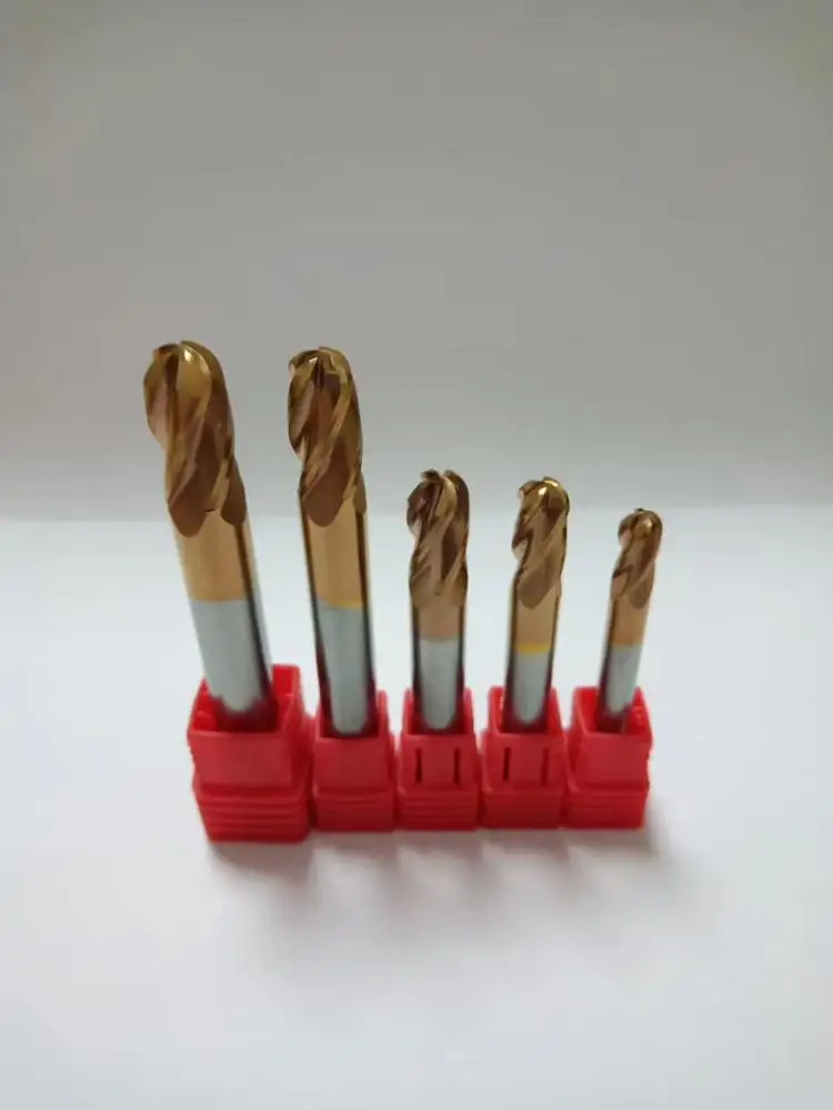 Tungsten steel ball nose end mill HRC55  b ball end milling cutter R0.5-R1.5