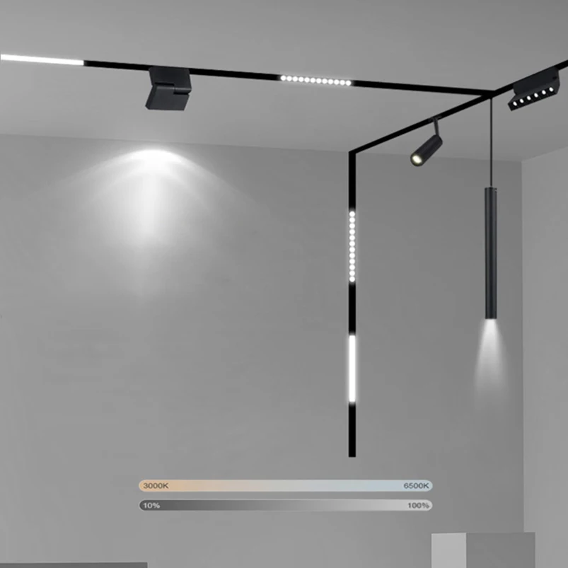 No Main Light Modern Design Indoor Recessed Surface Mounted Led Track Lamp Commercial Spot Linear Light Magnetic Led Track Light