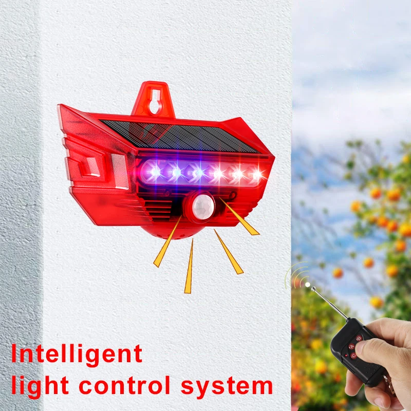 Sound and Light Alarm Solar Wireless Infrared Sensor Home Anti-theft Sound and Light Alarm for Farm Gardens Factory Warehouse